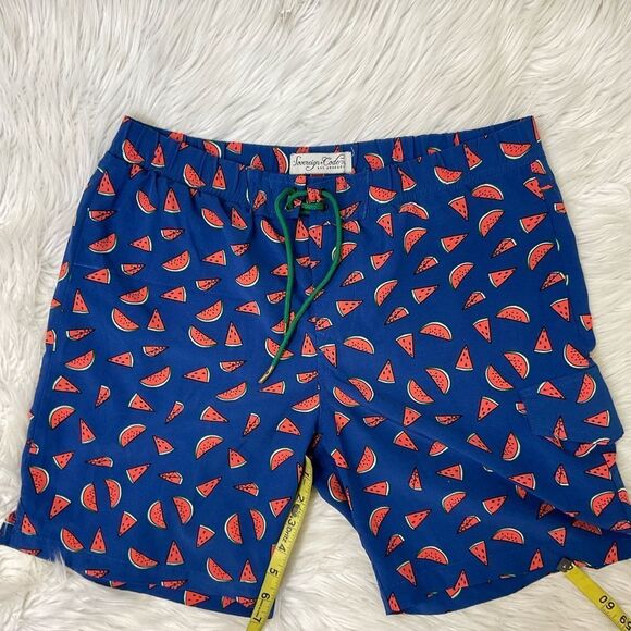 Sovereign Code Men’s Tropical Watermelon Print Blue Red Swim Trunks Size Medium - Picture 13 of 16